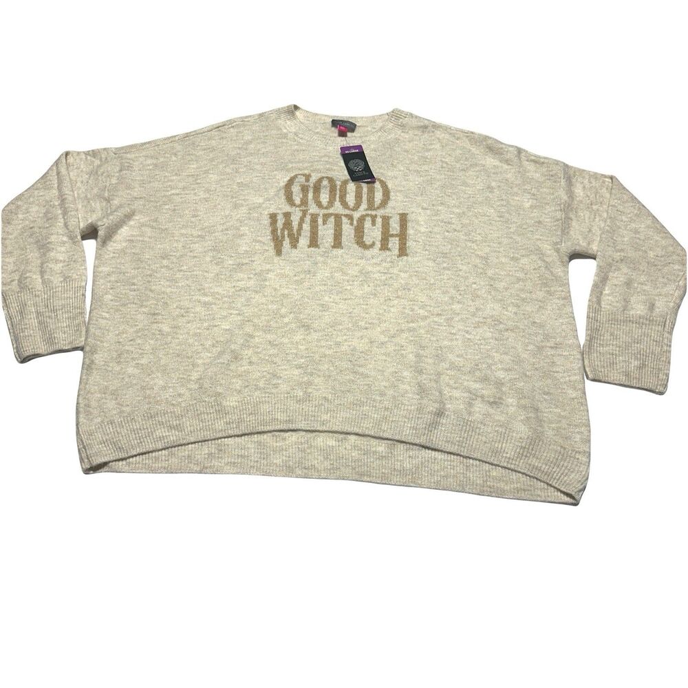 Vince Camuto Good Witch Crew Neck Women’s Sweater Size 2XL XXL Oatmeal NWT